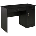 Computer Desk with Storage Drawers, Study Writing Table with Cabinet Adjustable Shelf for Home Office Workstation Bedroom, Black