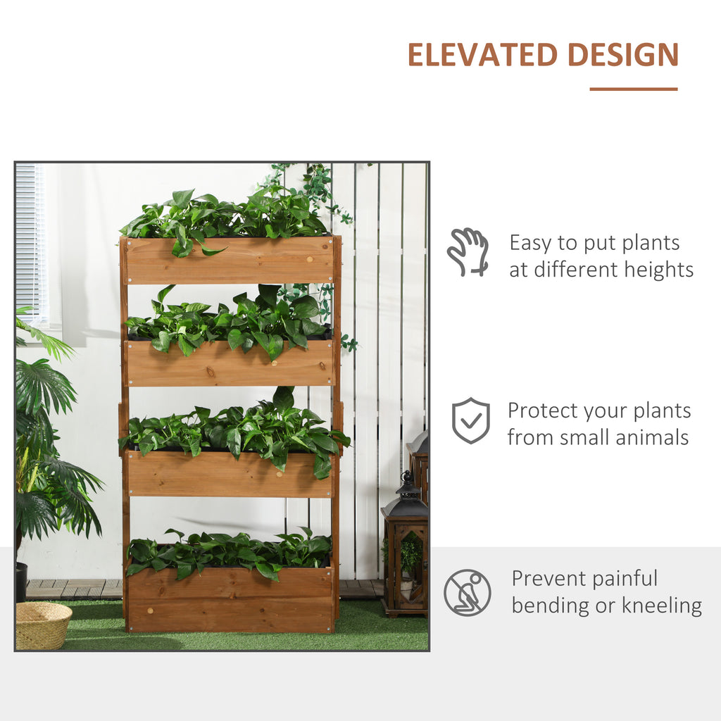 4-ደረጃ ተሰንባሪ ኣታኽልቲ ዓራት፣ 31.5" x 18" x 56" ቀጥ ዝበለ ልዕል ዝበለ ተኸላ መደርደሪ ብዘይ-ልብስ ጨርቂ፣ ካብ ዕጨይቲ ዝተሰርሐ ተሰንባሪ ኣታኽልቲ ሳጹን ንውሽጢ ወይ ደገ ቦታታት
