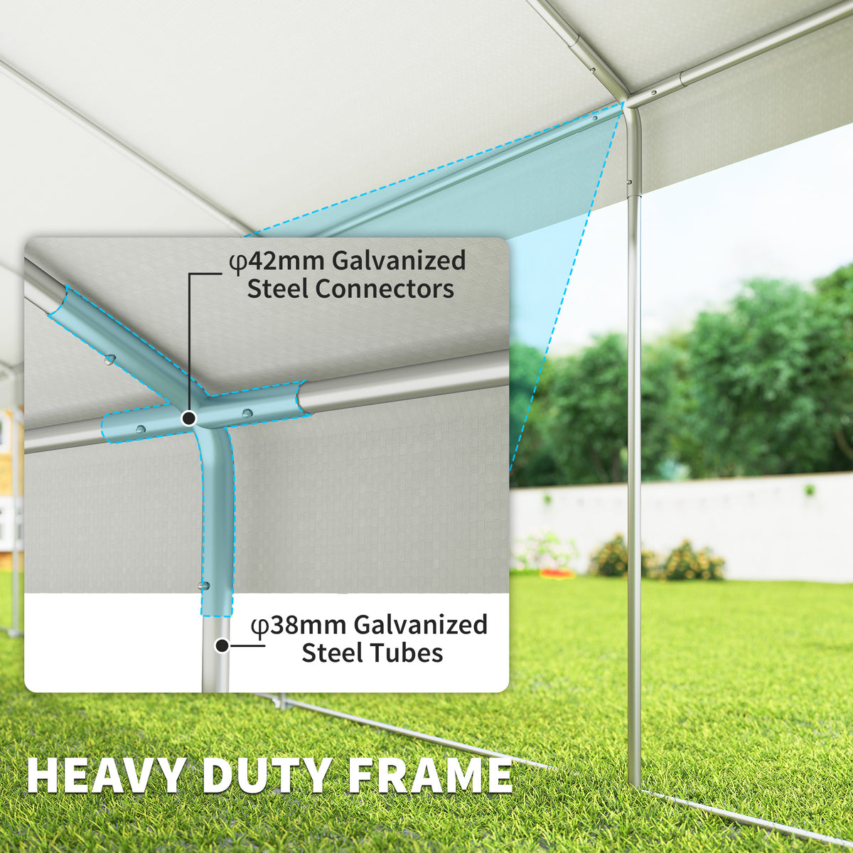 20'x33' Heavy Duty Large Party Tent & Carport with Removable Sidewalls, Portable Garage Canopy Tent, Grey
