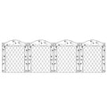 Outdoor Metal Garden Fence Panels, Border Edging for Yard, Patio, 4 Pack, Wavey Vines
