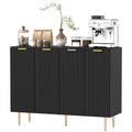 Modern Kitchen Storage Cabinet, Sideboard Buffet Cabinet with Adjustable Shelves for Hallway, Black