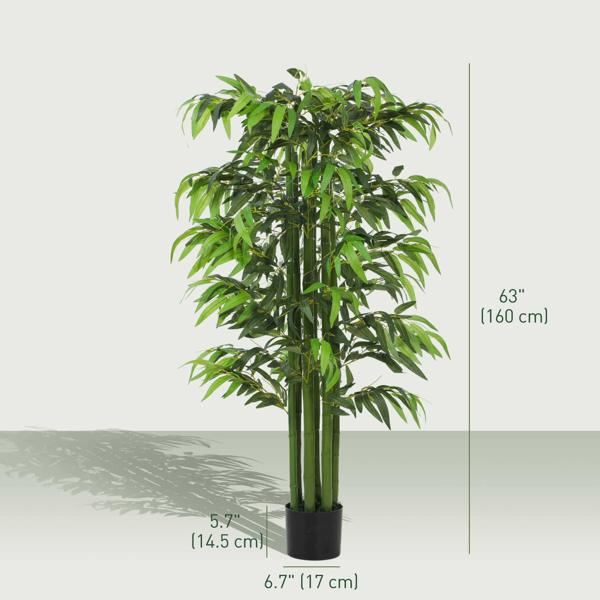 5.3ft Artificial Tree Set of 2, Indoor Fake Bamboo with Pot, for Home, Office, and Living Room Decor