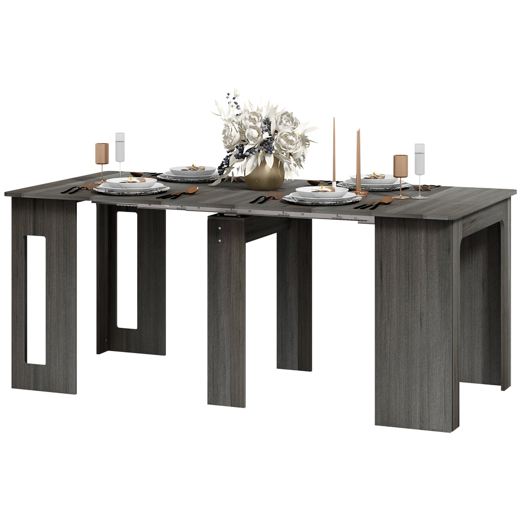 23.6"-70.9" Extendable Dining Table for 6-8 People, Space-Saving Rectangular Kitchen Table for Small Spaces, Dining Room, Kitchen, Living Room, White