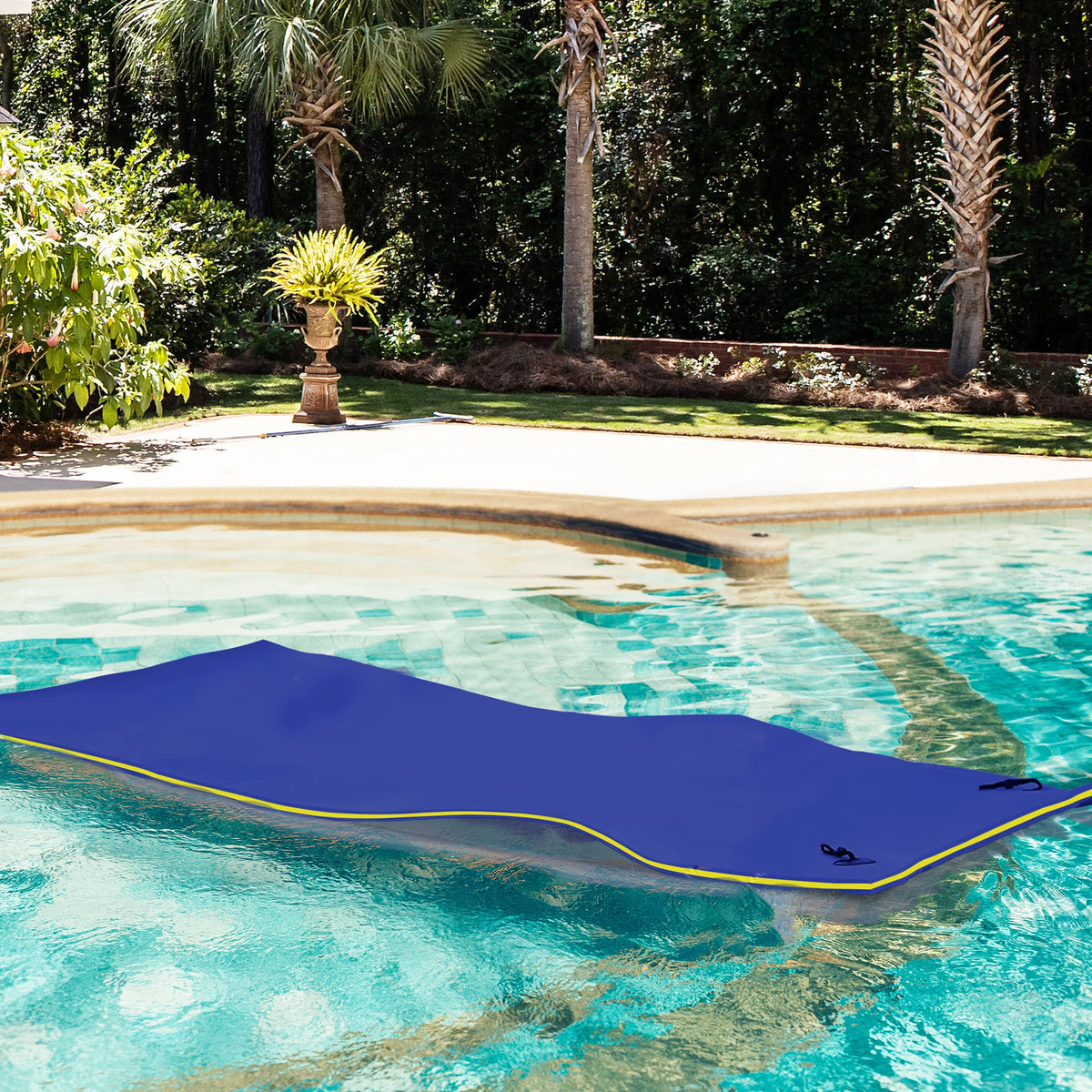 10' x 5' Roll-Up Pool Float Pad for Lakes, Oceans, & Pools, Water Mat for Playing, Relaxing & Recreation, Yellow
