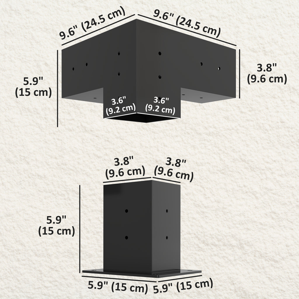 12PCS Pergola Kit, Pergola Brackets with 3-Way & 4-Way Corner Brackets for 4"x4" (Actual 3.6"x3.6") Lumber