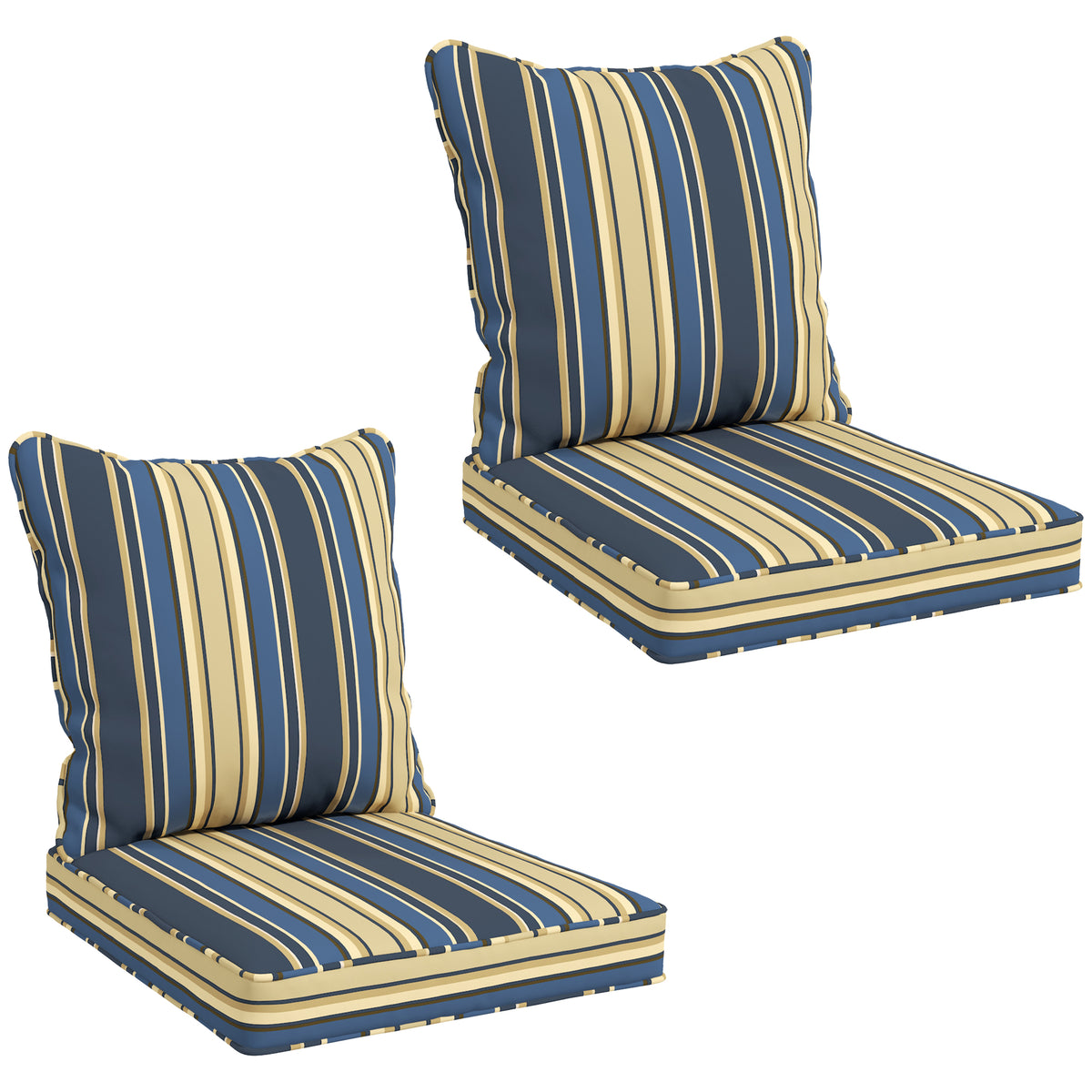 Seat Cushion Back Pillows Replacement Set of 2, Patio Chair Cushions Set for Indoor Outdoor, Green