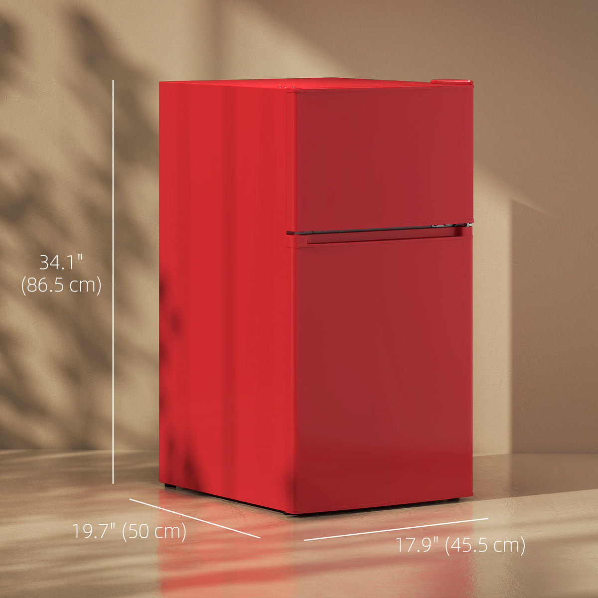 3.2 Cu Ft Compact Refrigerator, Mini Fridge with Freezer, Adjustable Shelves and Reversible Doors for Bedroom, Black