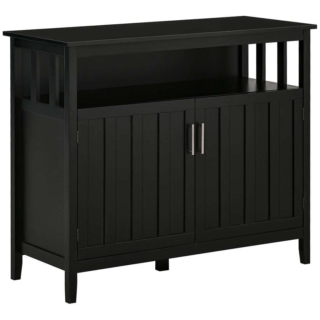 Sideboard Buffet Server Storage Cabinet Console Table with 2 Doors and Adjustable Shelves for Kitchen & Dining Room, Black