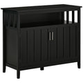 Sideboard Buffet Server Storage Cabinet Console Table with 2 Doors and Adjustable Shelves for Kitchen & Dining Room, Black