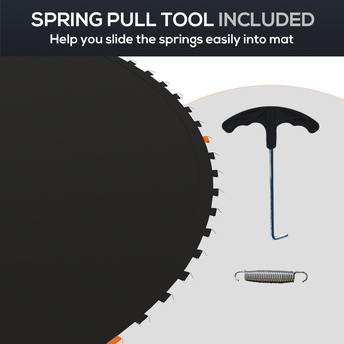 Soozier Trampoline Mat Replacement with Spring Pull Tool and 72 V-Hooks, Fits 12ft Trampoline, Using 5.5" Springs, Green
