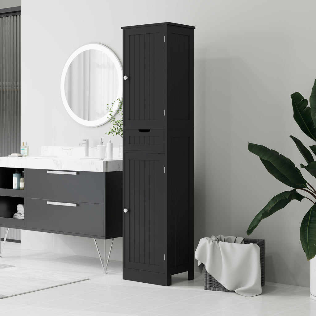 Freestanding Bathroom Cabinet with Drawer and 2 Doors, Tall Bathroom Cupboard for Kitchen, Study, Living Room