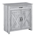 Farmhouse Sideboard Buffet Cabinet, Storage Cabinet with Barn Doors, Grey Grain