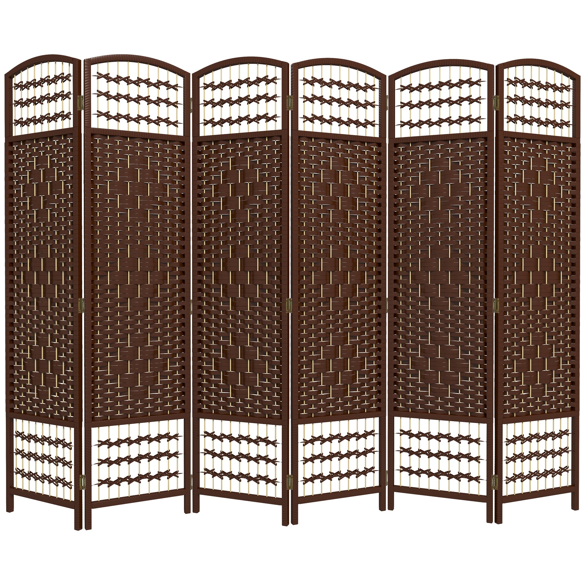 4 Panel Folding Room Divider, Portable Privacy Screen, Wave Fiber Room Partition for Home Office, White