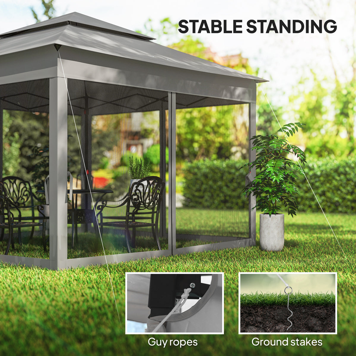 11' x 11' Pop Up Canopy 2-Tier Soft Top Shelter Event Tent w/ Netting Carry Bag for Patio Backyard Garden, Dark Grey