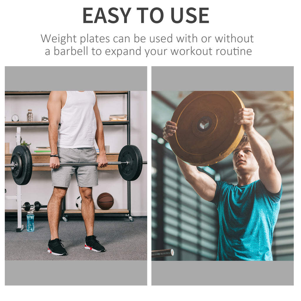 Soozier 6 PCS Weight Plates Grip Plate Sets for Strength and Weightlifting Training, Barbell Weight Set for Home, 77 Lbs Total