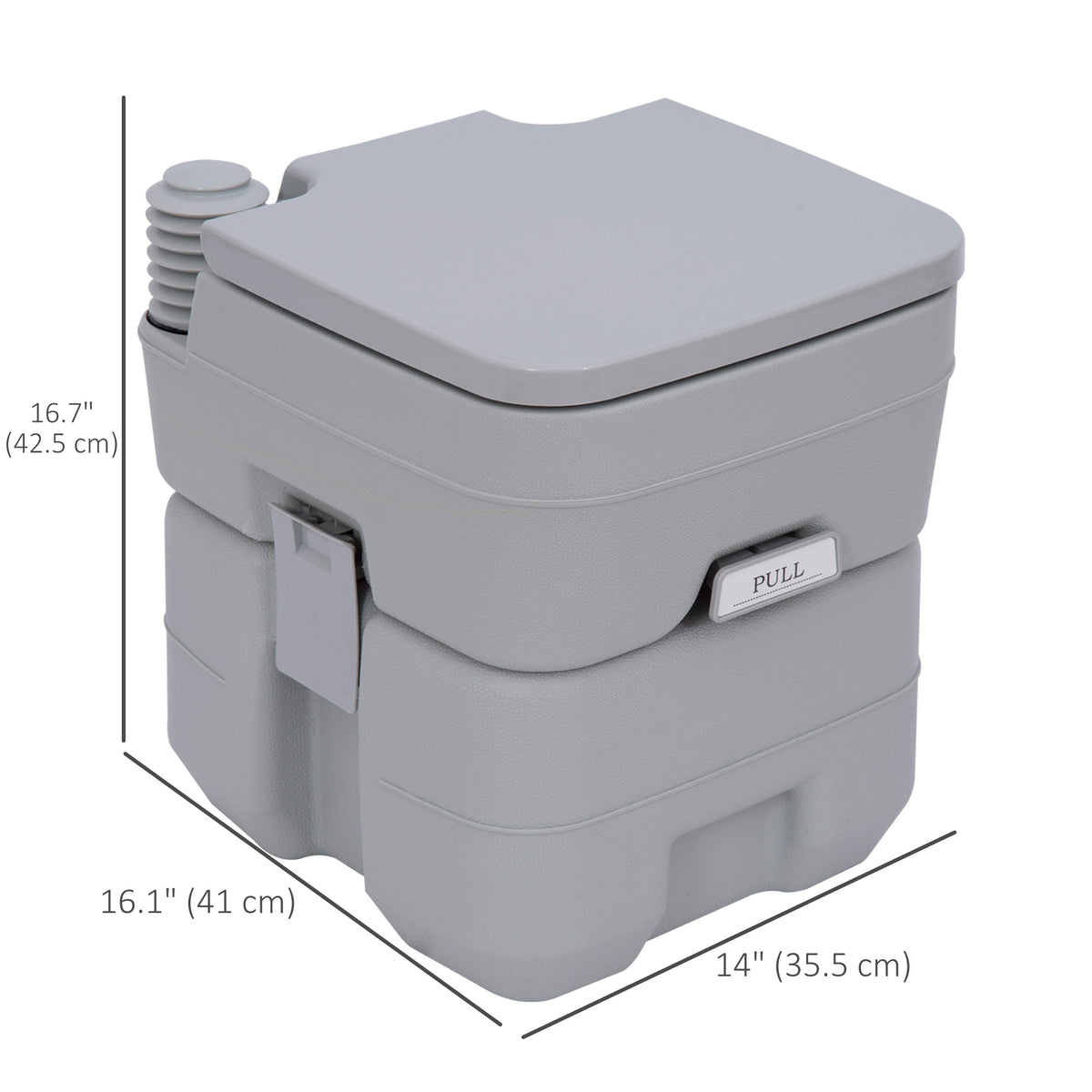 Portable Toilet for Adults, Travel Toilet with 2 Detachable Tanks, Camping Toilet for Trips, 5.3 Gallon (20L), Grey