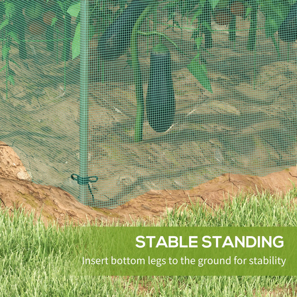 Galvanized Steel Crop Cage, Plant Protection Tent with Zippered Door, 4' x 4', Green
