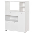 Compact Kitchen Pantry Cabinet Server Hutch Storage Buffet with Microwave Oven Stand Drawer and Shelves, White