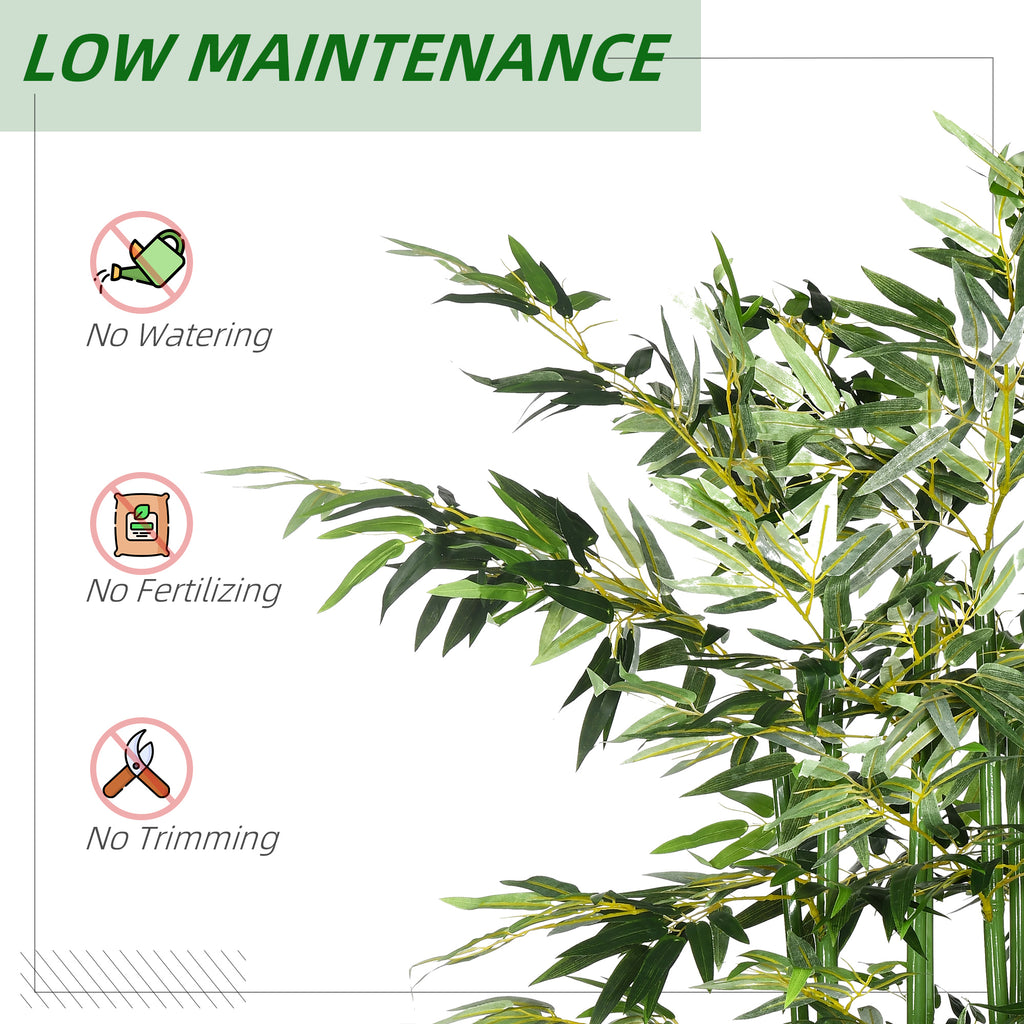 5ft Tall Artificial Bamboo Tree, Decorative Faux Plant with Pine Wood Base for Indoor Home Office Decor