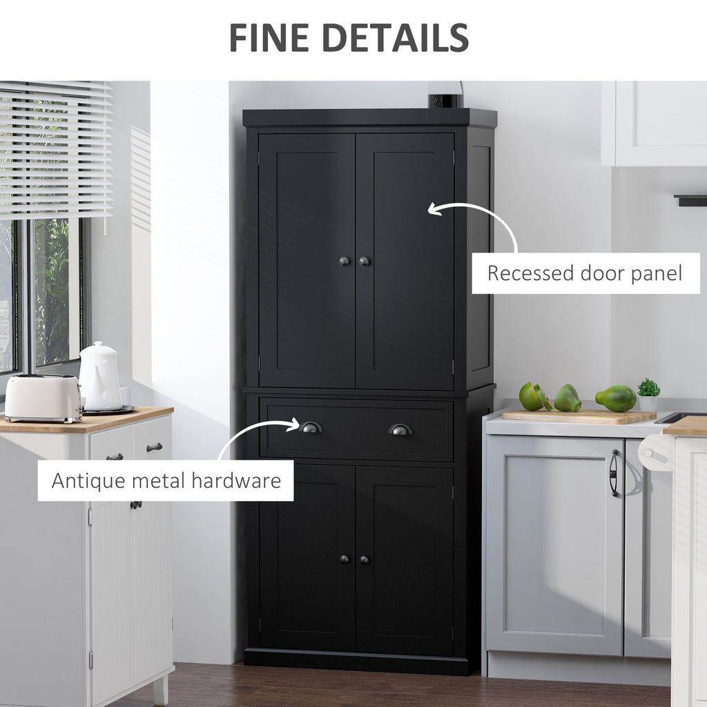 Long Standing Kitchen Cabinet w/ 2 Drawers MDF Board White