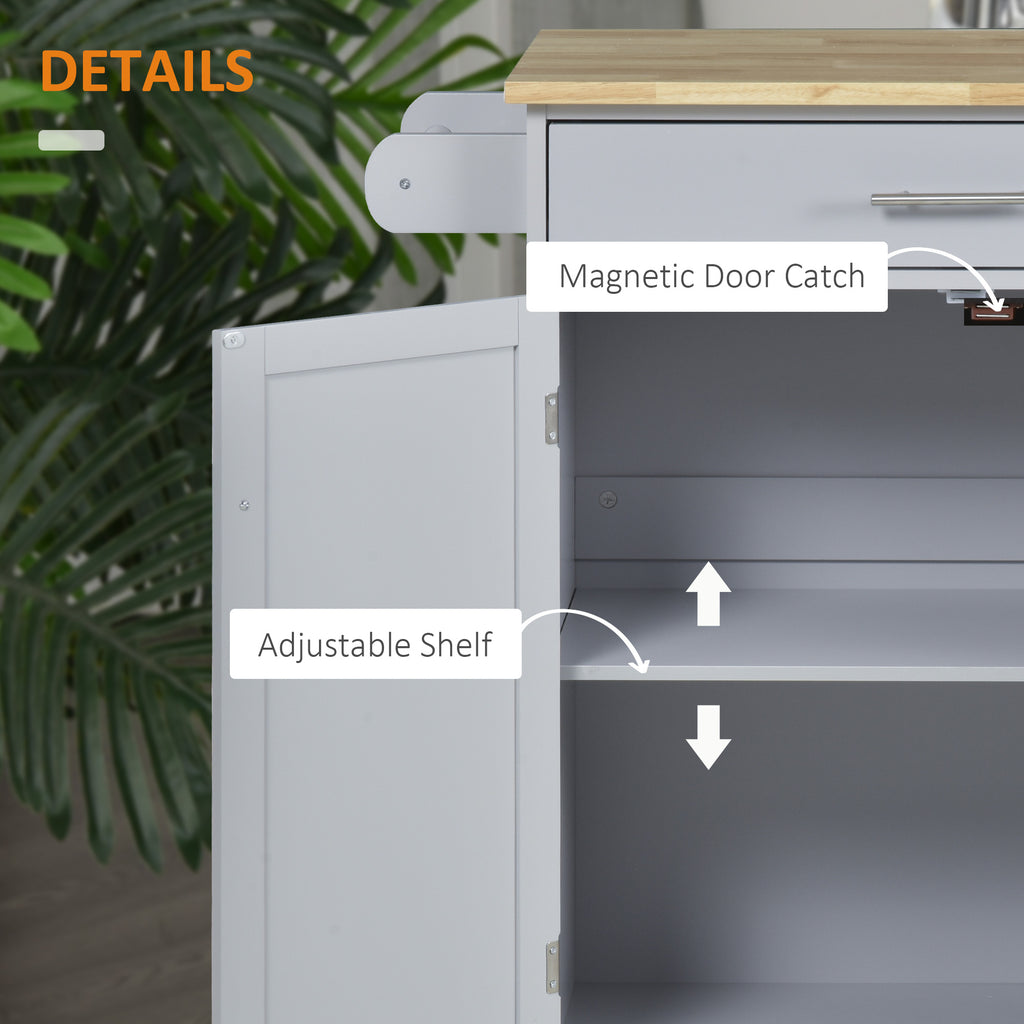 Rolling Kitchen Island Cart with Wood Top, Enough Storage Drawer Space with Towel Bar Rack Shelves, Portable Kitchen Utility Serving Cart Trolley on Wheels, Black