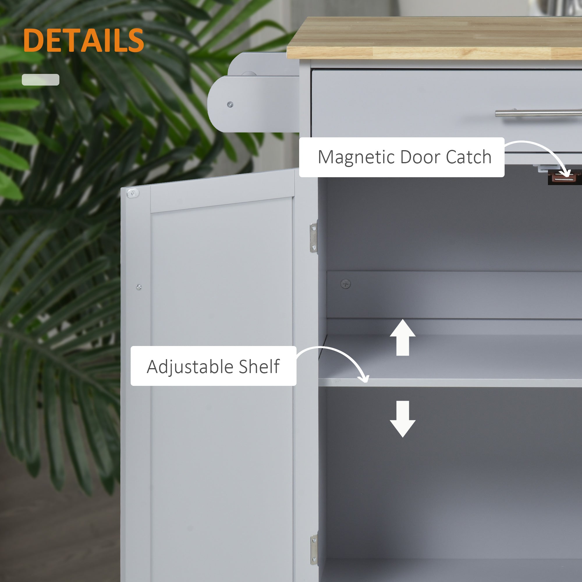 Rolling Kitchen Island Cart with Wood Top, Enough Storage Drawer Space with Towel Bar Rack Shelves, Portable Kitchen Utility Serving Cart Trolley on Wheels, Black