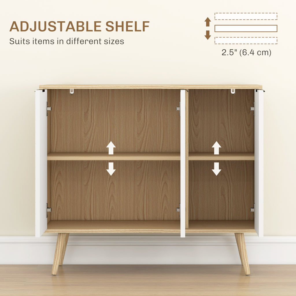 Modern Sideboard and Buffet, Dining Room Cabinet with Adjustable Shelves for Kitchen, Living Room, Natural