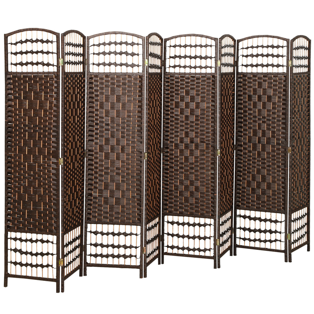 4 Panel Folding Room Divider, Portable Privacy Screen, Wave Fiber Room Partition for Home Office, White