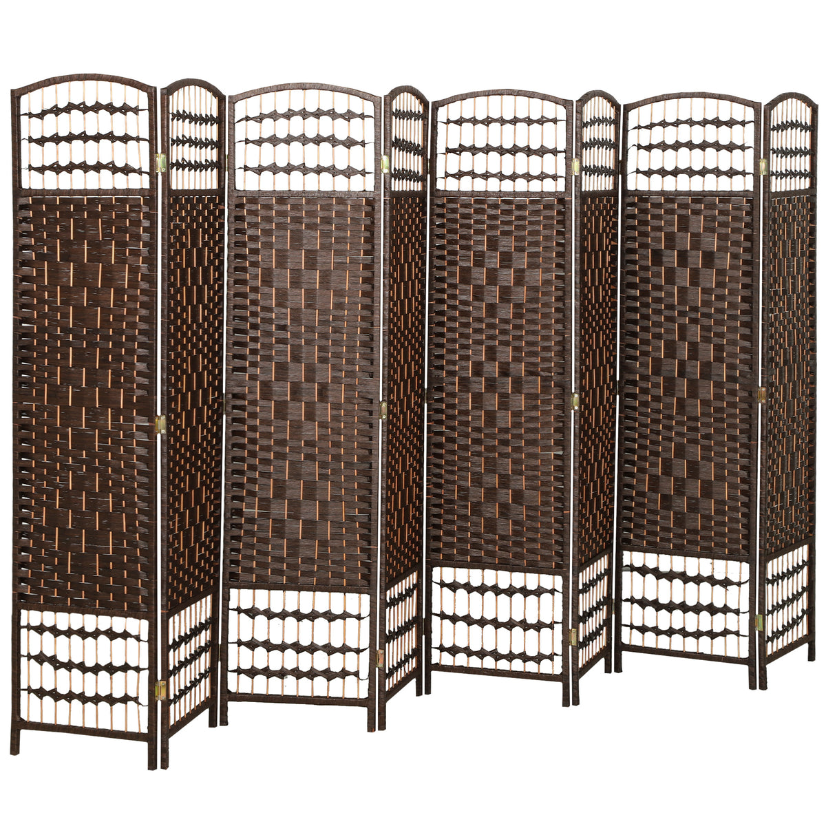 4 Panel Folding Room Divider, Portable Privacy Screen, Wave Fiber Room Partition for Home Office, White