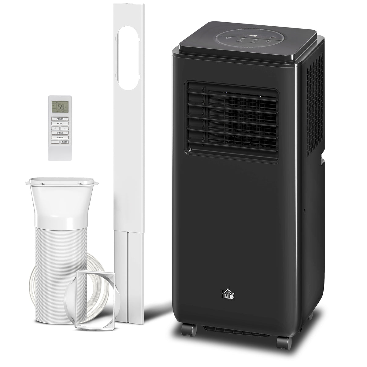 10,000 BTU Moible Air Conditioner 440 Sq. Ft., Dehumidifier Fan Auto Sleep with 24H Timer On/Off, Window Kit, White