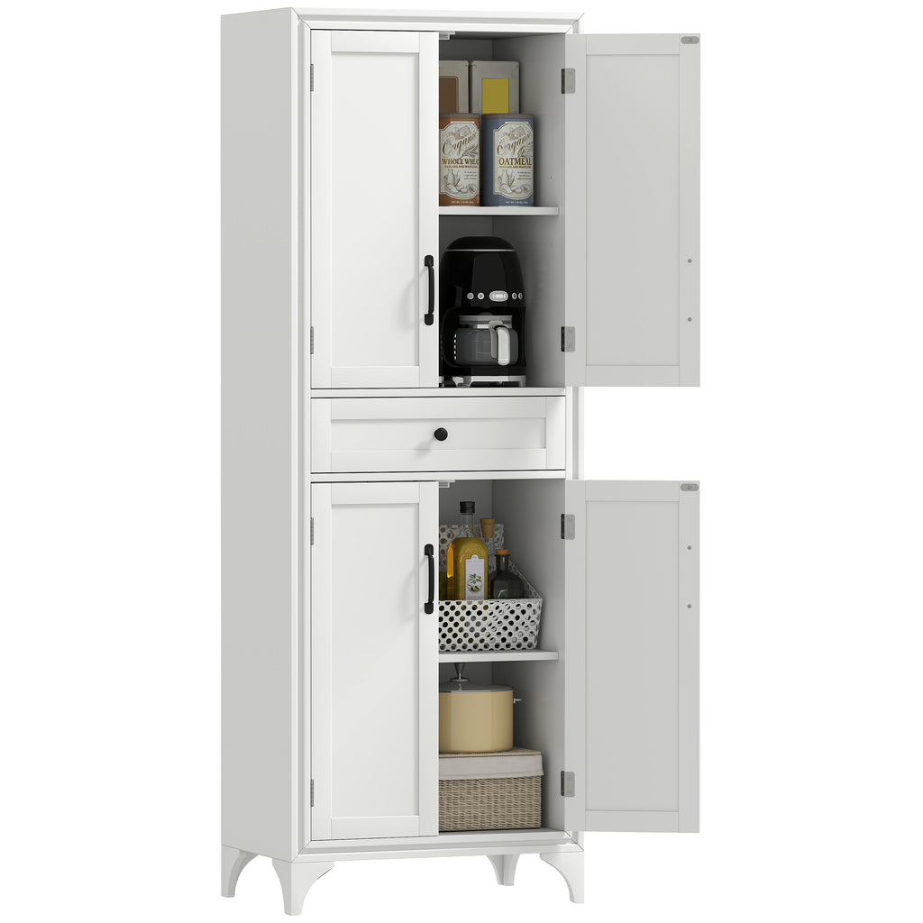 Freestanding Storage Cabinet, Kitchen Pantry Cabinet with 2 Shelves, 4 Doors, Kitchen Storage Cabinets for Dining Room