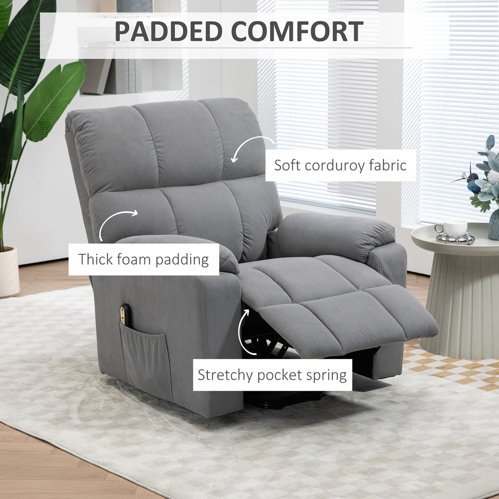 Lift Chair for Seniors, Microfibre Upholstered Electric Recliner Chair with Remote, Quick Assembly, Grey