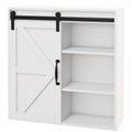 Bathroom Medicine Cabinet, Wall Cabinet with Sliding Door and Adjustable Shelf, 22.8" x 7.8" x 24.4", White