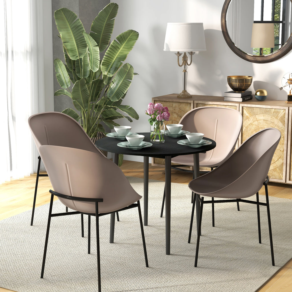 Folding Dining Table, Round Drop Leaf Kitchen Table for Small Spaces with Wood Legs, Distressed White