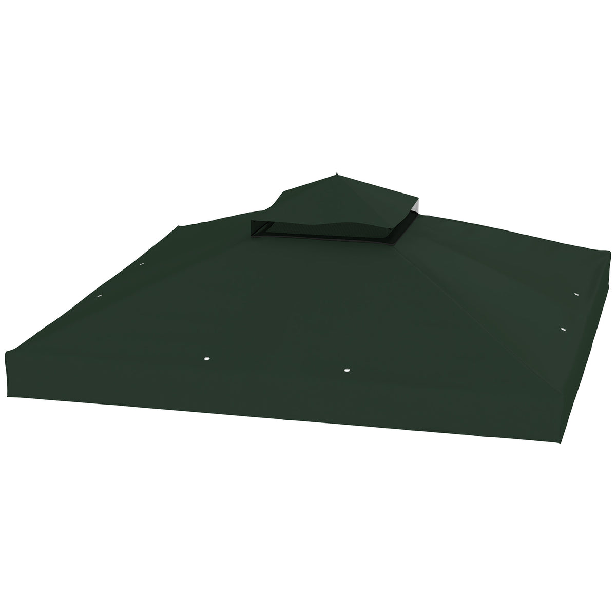 10' x 10' Gazebo Canopy Replacement Cover, 2-Tier Garden Gazebo Roof Replacement, UPF30+, TOP COVER ONLY, Grey