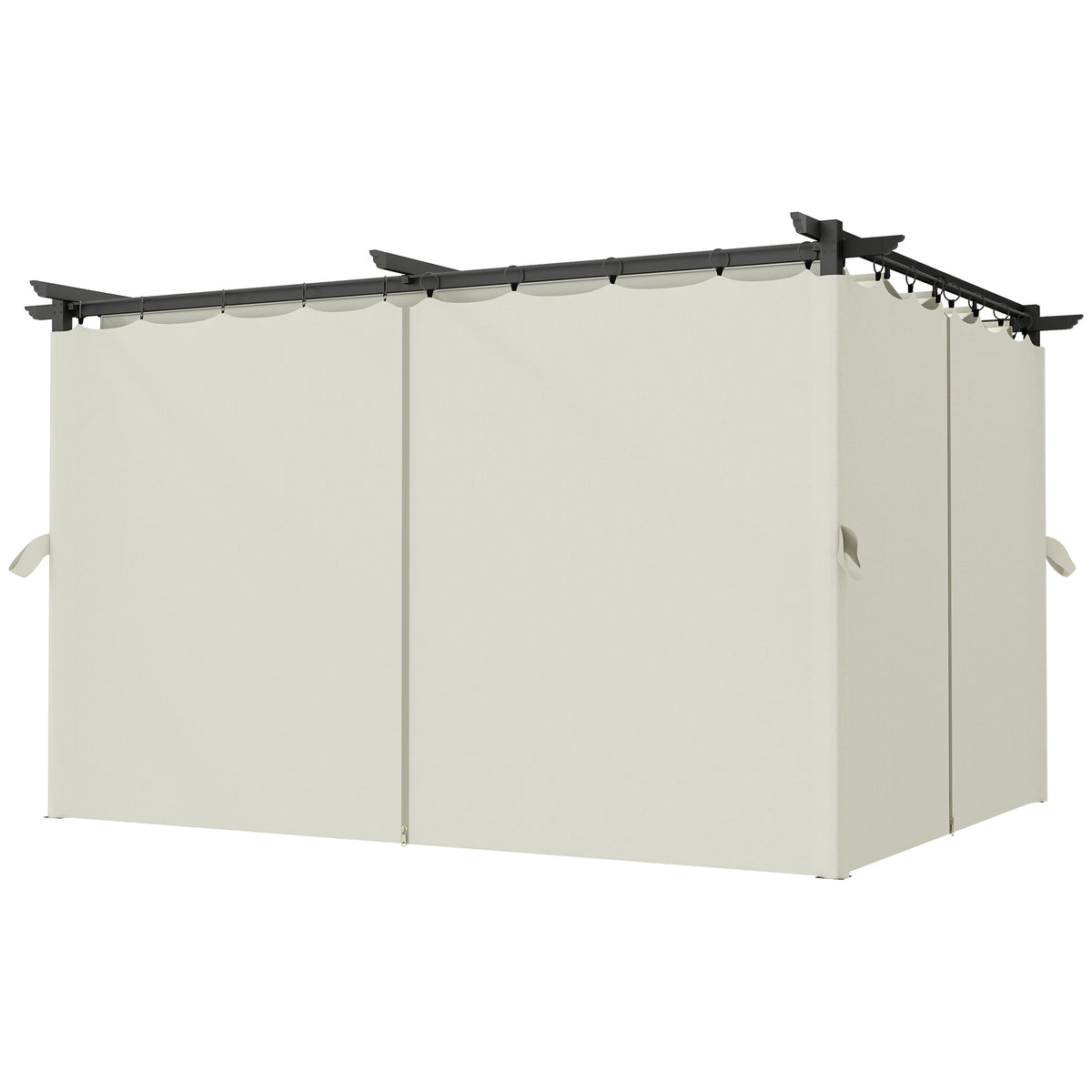 10' x 13' Pergola with Retractable Canopy and Curtains, UPF30+ Sun Shade Shelter for Grill, Garden, Backyard, Deck