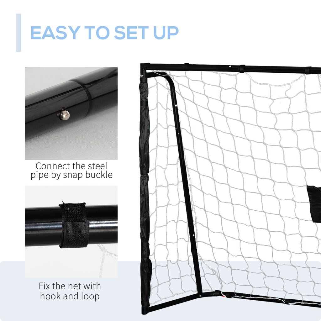 Soozier 6ft x 4ft Soccer Goal Net with Metal Frame, PE Mesh, Ground Stakes, Easy Assembly, Yellow