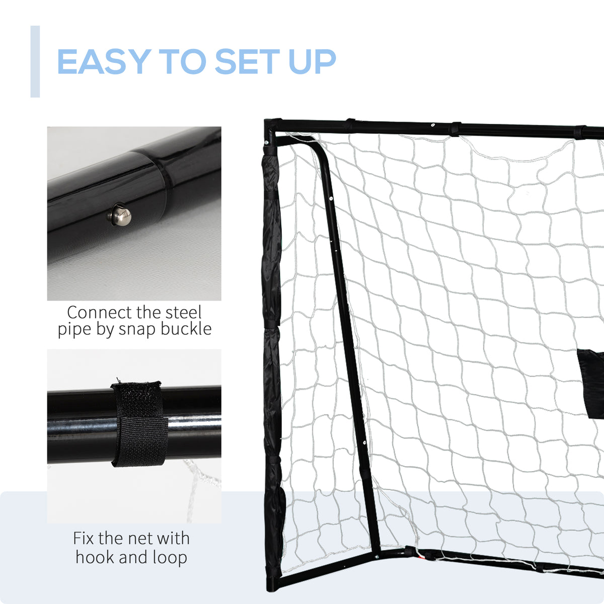 Soozier 6ft x 4ft Soccer Goal Net with Metal Frame, PE Mesh, Ground Stakes, Easy Assembly, Yellow
