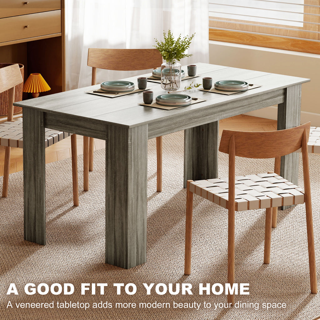 47" Kitchen Table for 4-6 People, Dining Table with Wood Effect for Dining Room, Oak