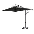 3(m) patio offset umbrella, with Cross Base - Dark Grey