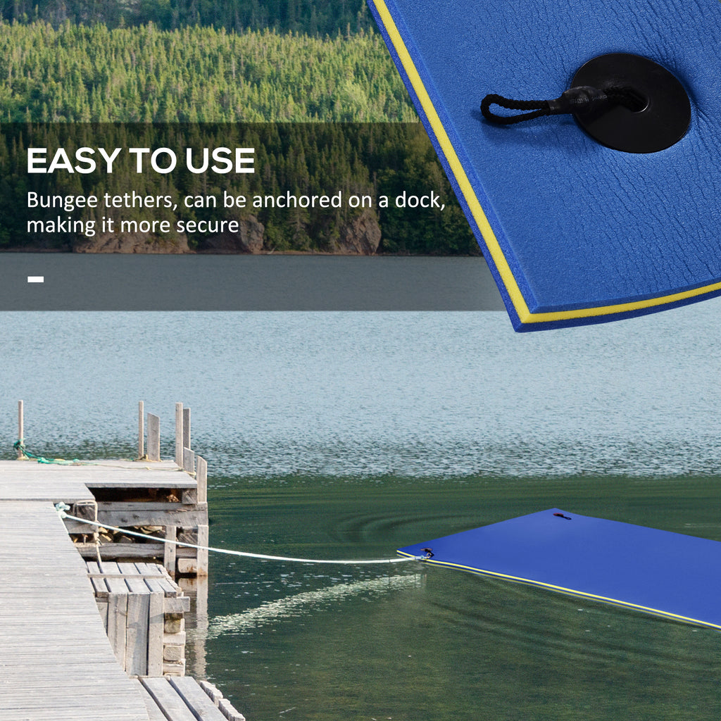 10' x 5' Roll-Up Pool Float Pad for Lakes, Oceans, & Pools, Water Mat for Playing, Relaxing & Recreation, Yellow