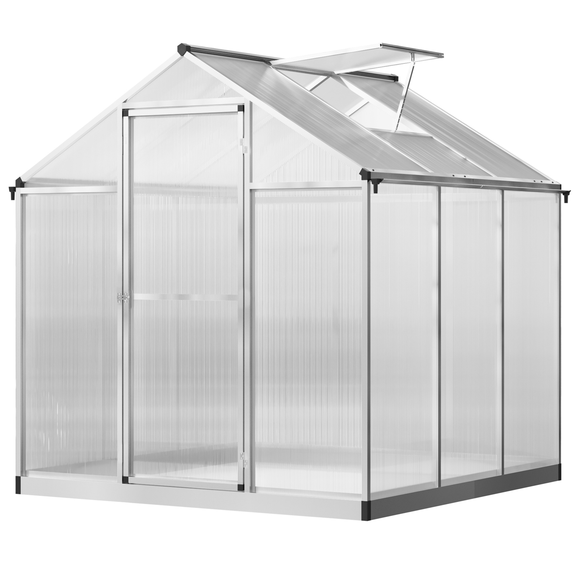 دفيئة حديقة قابلة للطي من ألواح البولي كربونات بمقاس 6' × 6' × 6.4' لنمو النباتات والزهور، إطار بارد، منزل دافئ محمول في الهواء الطلق
