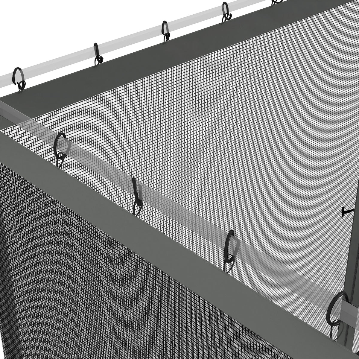 Replacement Mosquito Netting for Gazebo 10' x 12' Black Screen Walls for Canopy with Zippers, White
