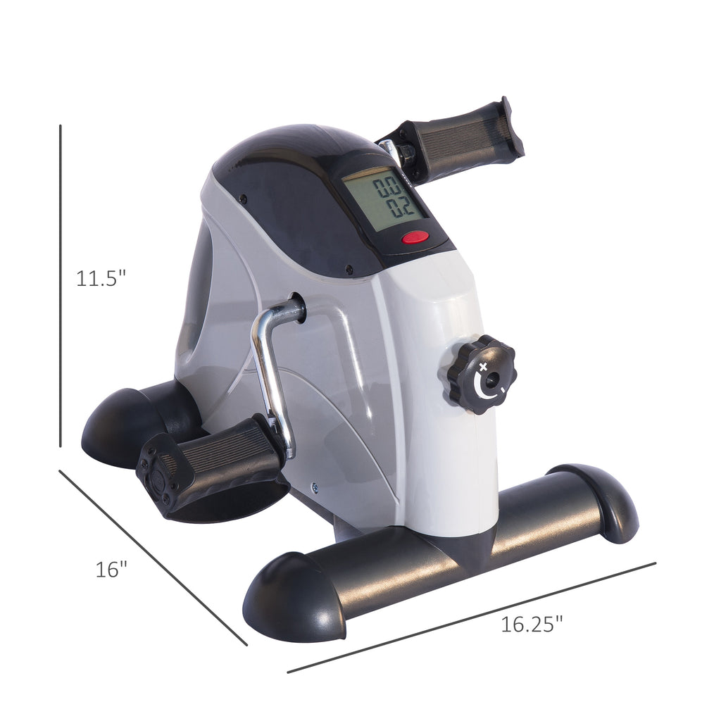 Soozier Portable Mini Exercise Bike Desk Pedal Indoor Cycle Fitness Hand Foot Exercise Machine w/ LCD Display