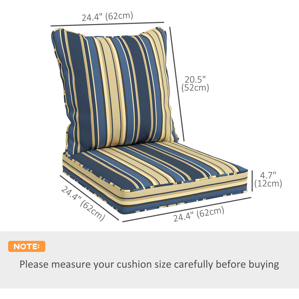 Seat Cushion Back Pillows Replacement Set of 2, Patio Chair Cushions Set for Indoor Outdoor, Green