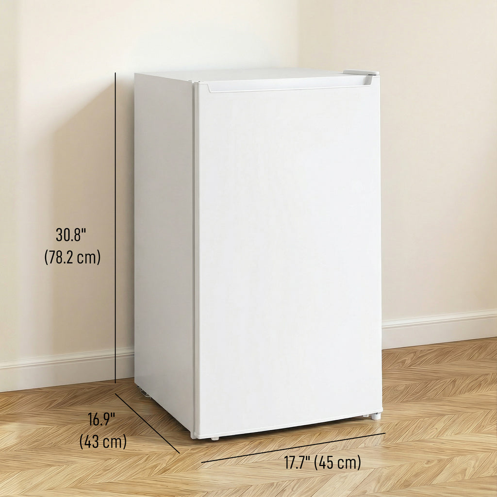 1.1 Cu. Ft. Mini Freezer, Compact Upright Freezer with Reversible Door, Removable Shelf, Adjustable Temperature, White