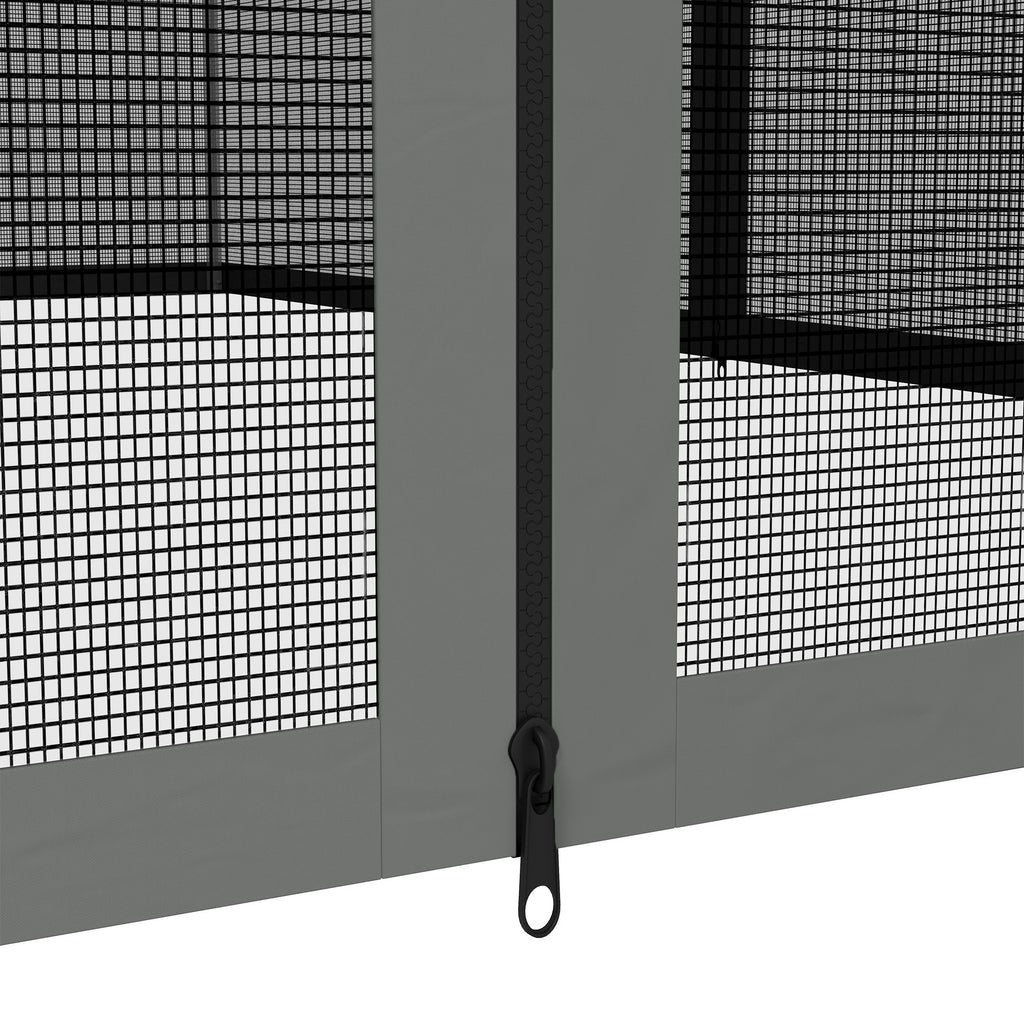 Replacement Mosquito Netting for Gazebo 10' x 12' Black Screen Walls for Canopy with Zippers, White