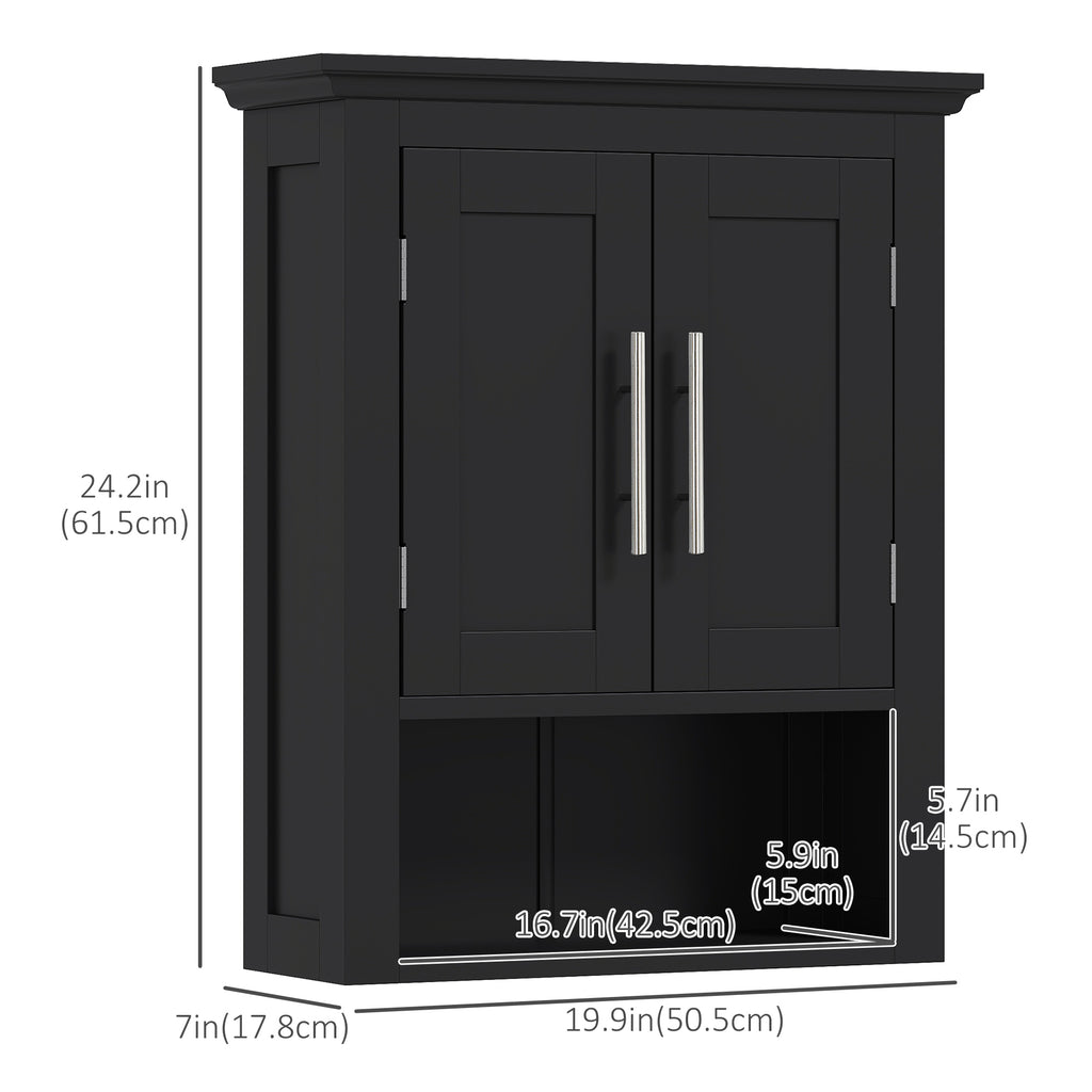 Bathroom Wall Cabinet, Medicine Cabinet, Toilet Storage Cabinet with Shelf for Living Room and Entryway, White