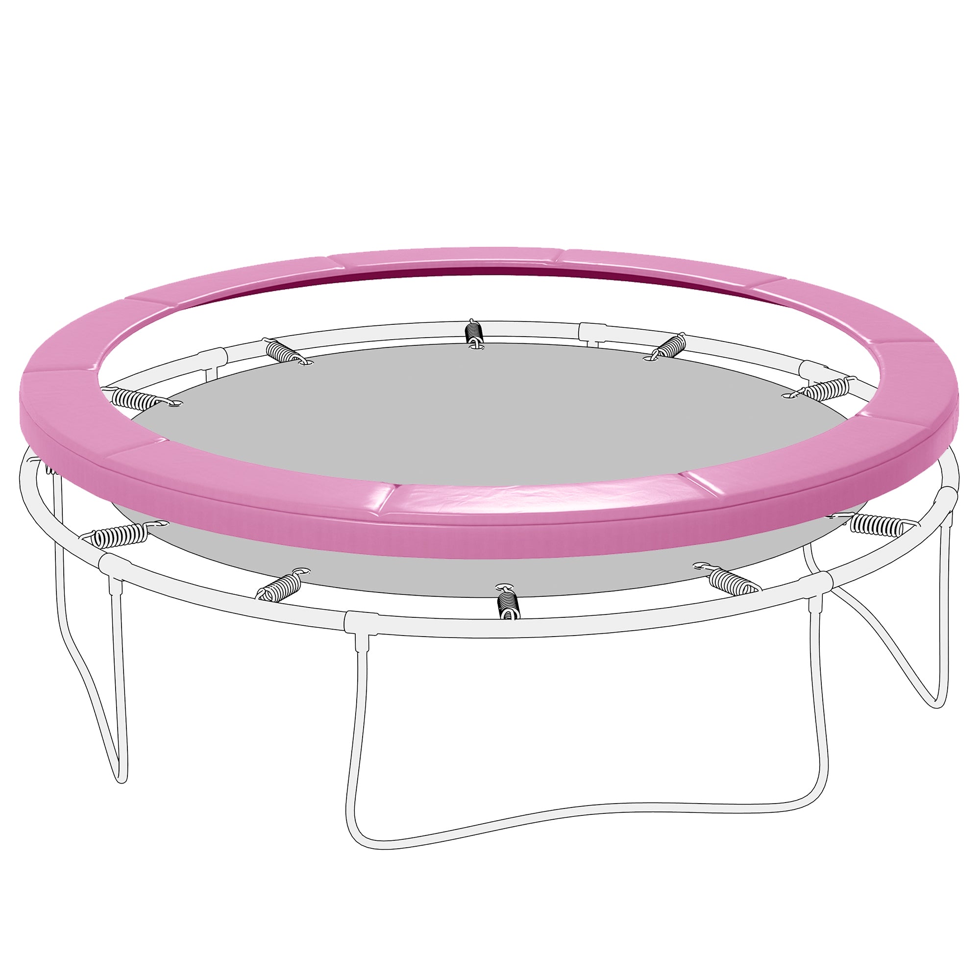 Soozier 12FT Trampoline Spring Cover, Trampoline Pad Replacement, Waterproof and Tear-Resistant, All-Weather Trampoline Accessories, No Holes for Pole, Pink