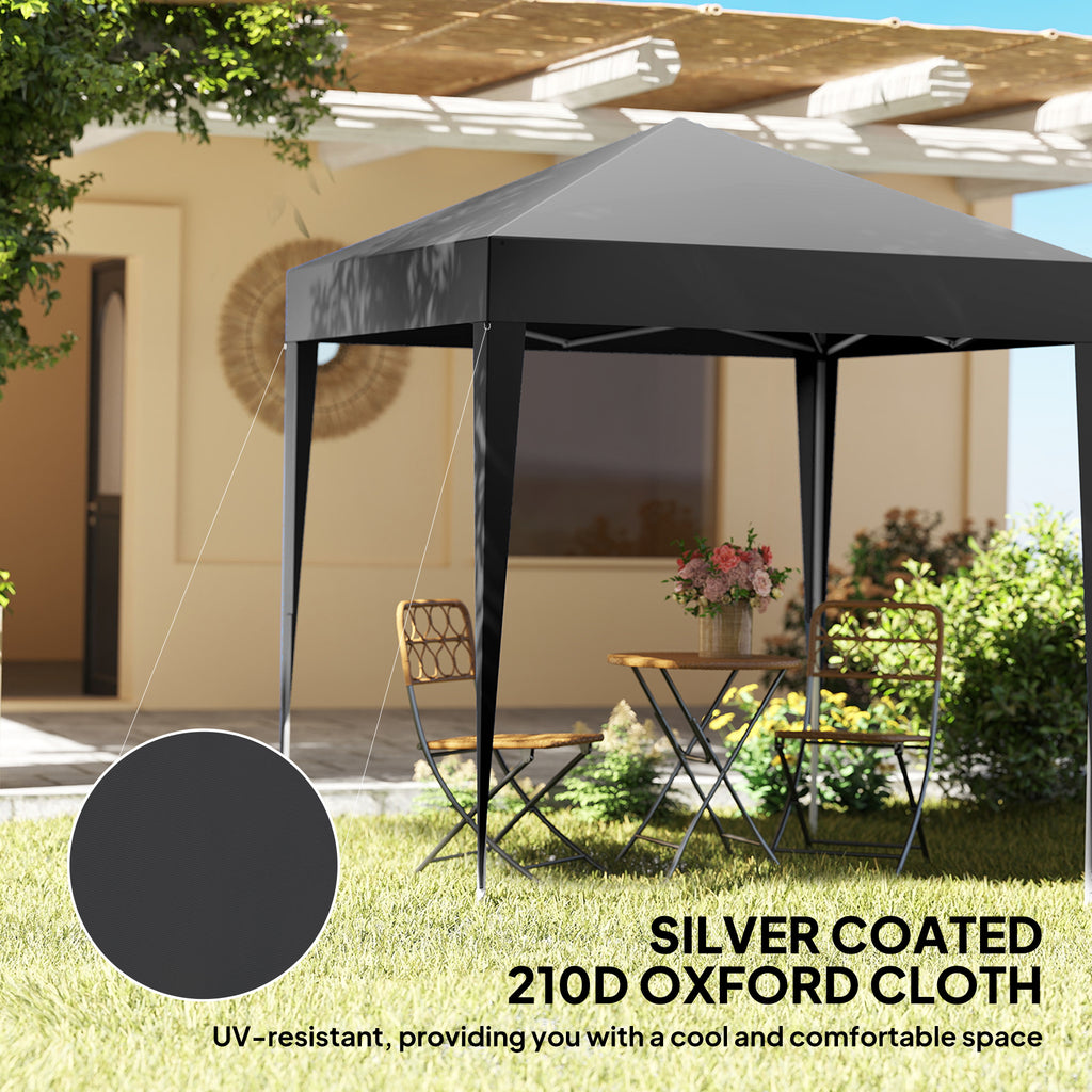 6.6'x6.6' Pop Up Canopy Tent with Sidewalls, Instant Sun Shelter Camping Gazebo with Carry Bag, Grey